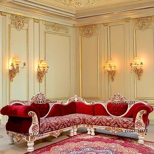 Aarsun Royal Sectional Sofa in Red | Corner Sofa | Sectional...