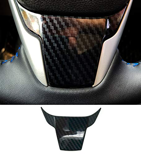 Carbon Fiber Grain Steering Wheel Cover Trim Sticker Car Interior Panel for Honda 10th Gen Civic 2016 2017 2018 2019 2020