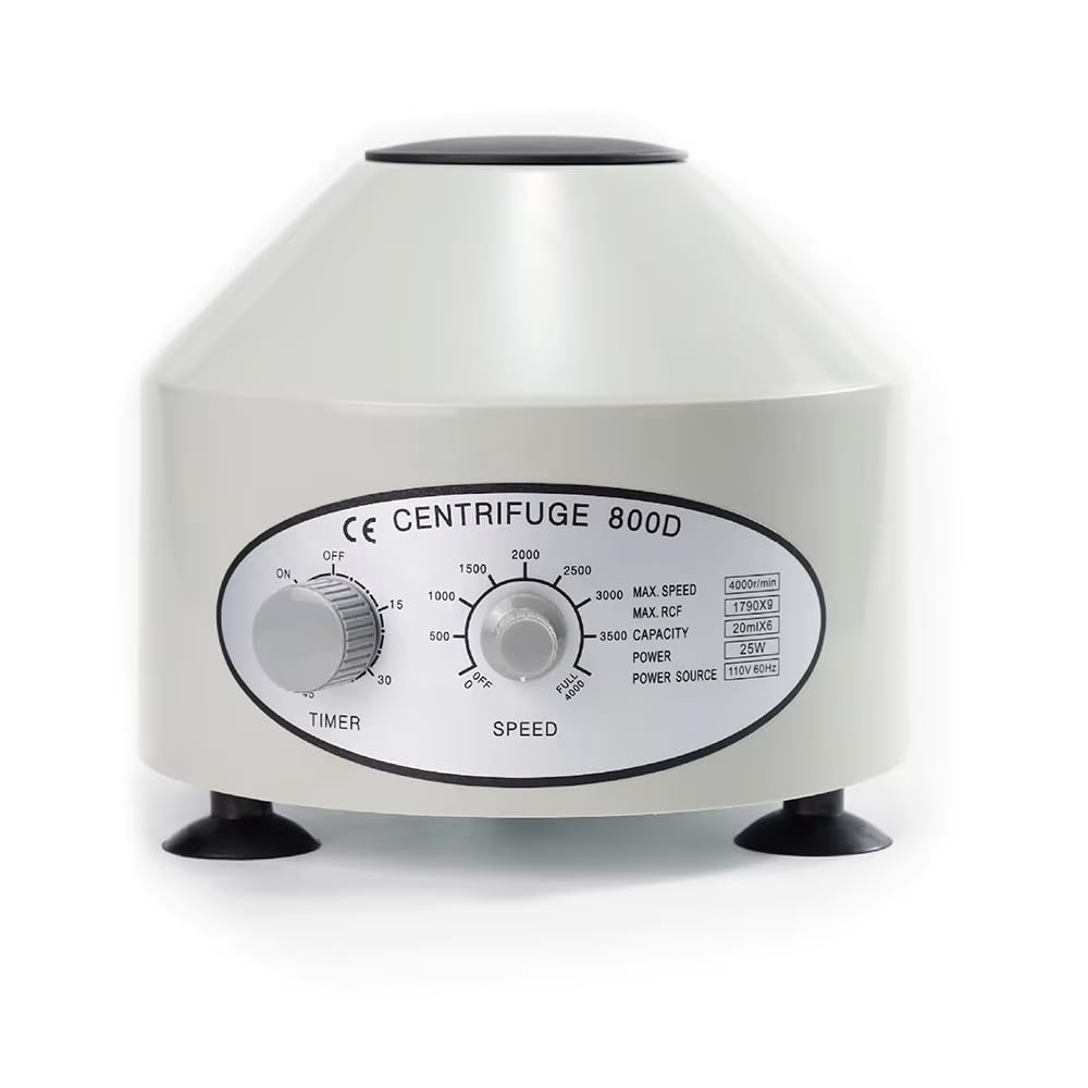 Toplionace Centrifugeuse électrique de Laboratoire 800D - 10mLx6 Tubes, 300-4000 Tr/Min Réglable, Faible Bruit