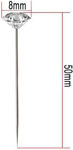 Miniatura 2 de RuiLing 1 caja (100 unidades) Alfileres rectos de acrílico transparente, alfileres de ramilletes transparentes, alfileres de ramo de flores de