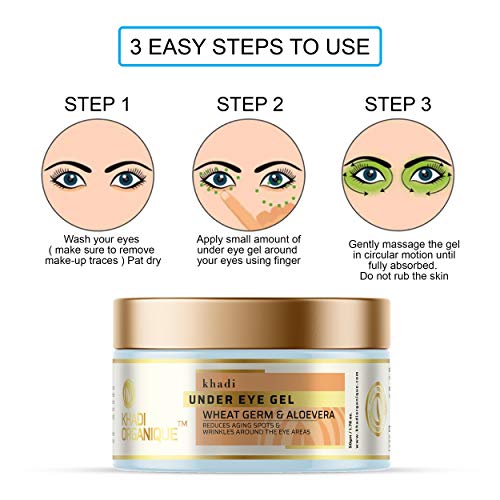 Image of Khadi Organique Under Eye Gel Reduces Ageing Spots & Wrinkles Around the Eye Area, 50GM