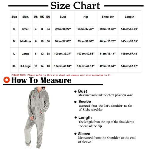 Adult Onesie Pajamas For Women, Ladies Teddy Fleece Onesie Pajamas, Fuzzy Jumpsuit Romper For Women, Teens Pjs Gray #TOP1