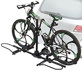 Platform Bike Rack Hitch Mount for 2 Bikes - Foldable Ebike Rack Fit Fat Tire Up to 200 lbs - Bicycle Car Racks for SUV, Truck, RV, Electric Bike Carrier for Tow Trailer with 2 Inch Receiver