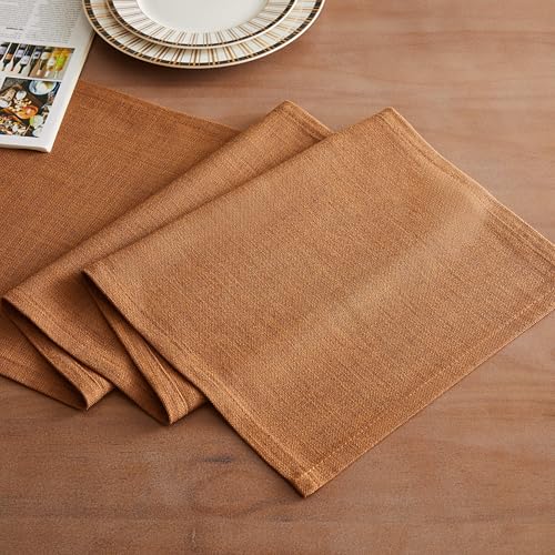 ZeeMart Rustic Cotton Linen Table Runner, 13x60 Inches Caramel by ZeeMart - Used condition - Image 2