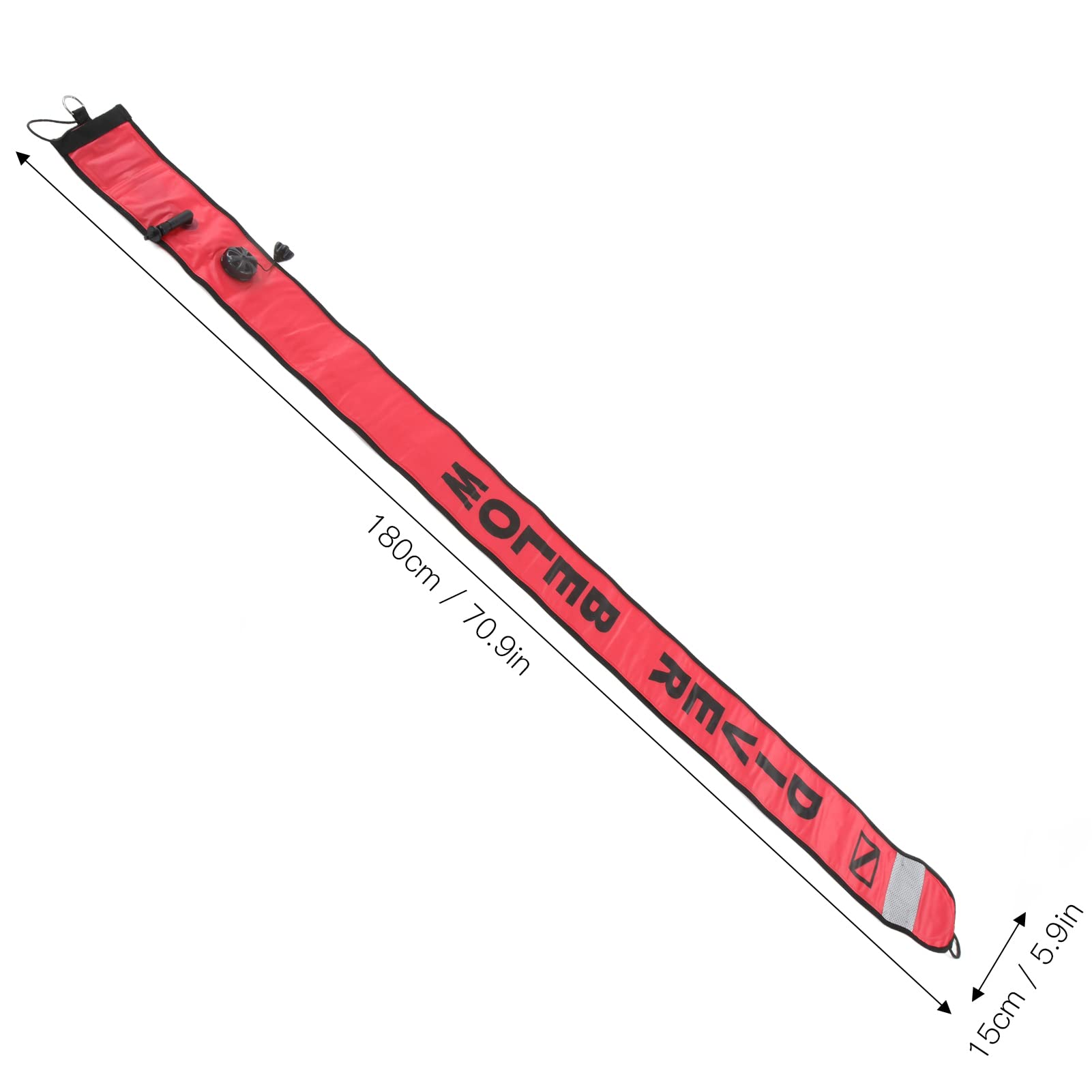 180x15cm Scuba Diving Boje Marker Boje hohe Sicht aufblasbare SurfaCemarker -Signalrohr für Unterwasser -Tauchen Schnorcheln