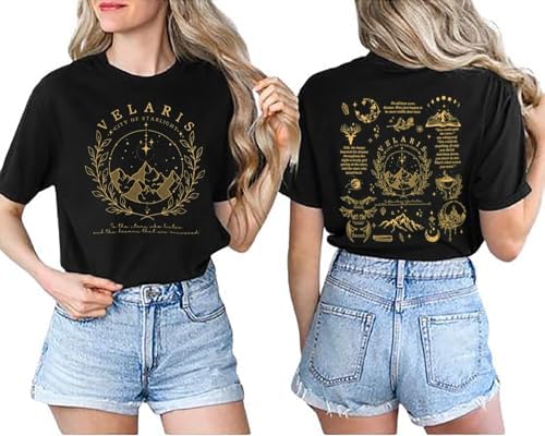 Vintage Book Shirts für Damen, Acotar Night Court T-Shirt Velaris...