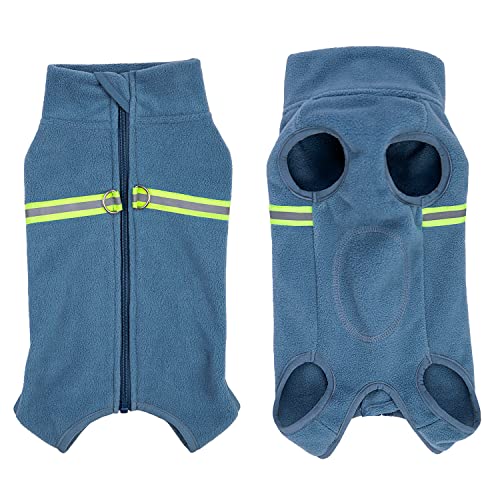 BT Bear Cosy Polar Fleece Coat for Dogs Full body Jacket, Dogs Onesie With D Ring, Zipper with Reflective Jumpsuit - Image 2