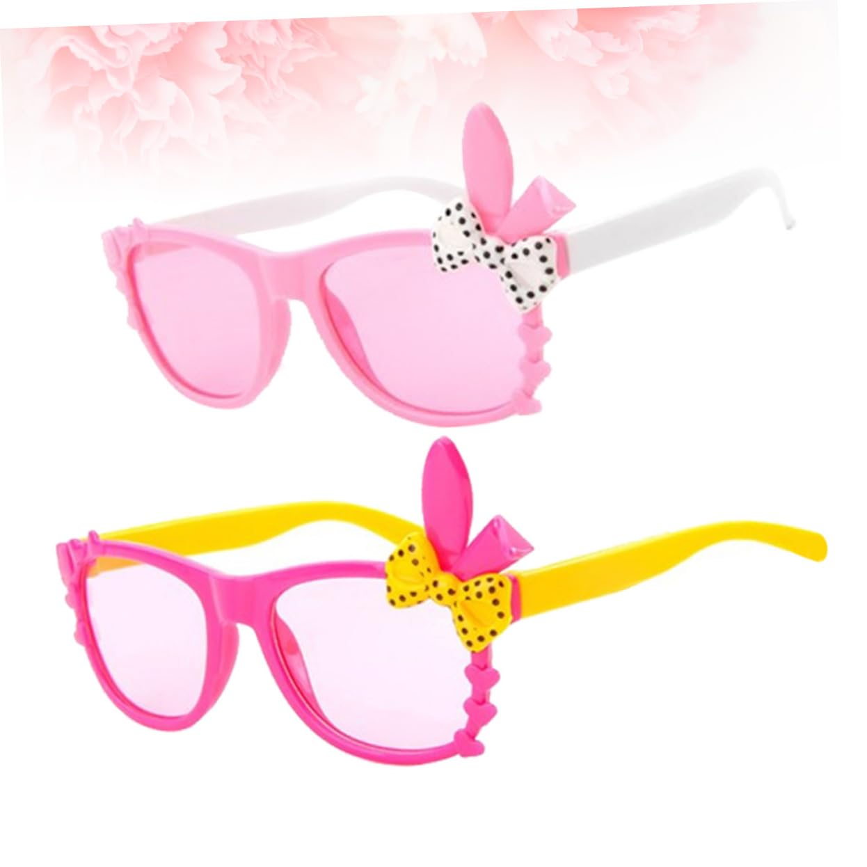 LIFKOME 2pcs Sunglasses with Rabbit Ears and Fun Eyewear Accessories for Party Dress Up and Outdoor Activities Color Random