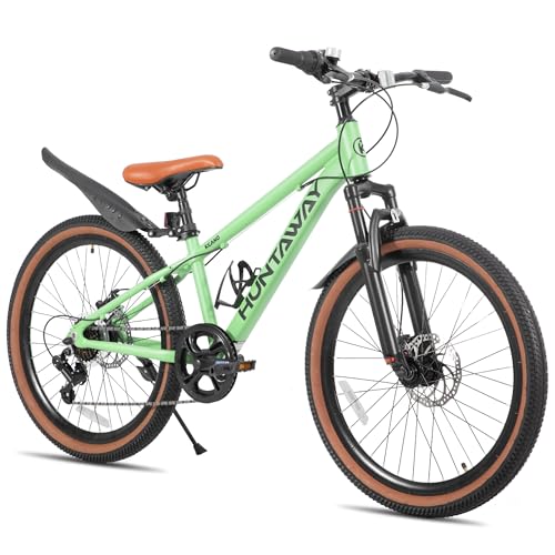 KEANO Huntaway 24 Inch Kids Bike for Boys & Girls Ages 8-12 Years 24' Hardtail Mountain Bike for Kids with Aluminum Frame and 7-Speed Drivetrain 24 inch Bicycle Green