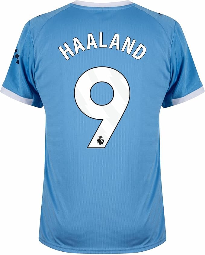 Haaland Man City Home Mens Soccer Jersey Fan Version Short Sleeve Shirt for Game Day Training or Casual Wear 2025/26 (US Alpha Large Regular Regular Home)