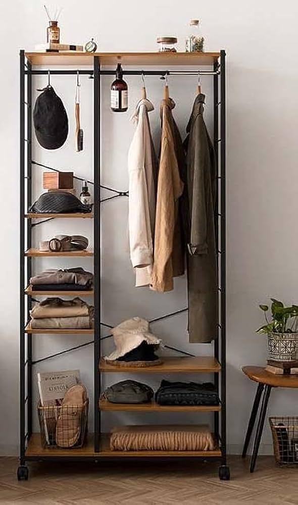 ハンガー 簡易衣類収納スタンド コートハンガ ブラック 棚付き ホイール付き2 9ハンガー 簡易衣類収納スタンド コートハンガ ブラック 棚付き