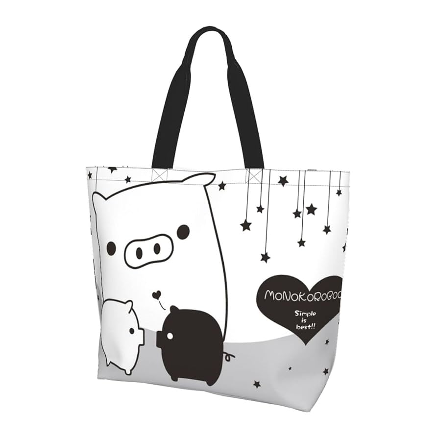 Amazon.co.jp: モノクロブー 買い物袋 エコバッグ トートバッグ