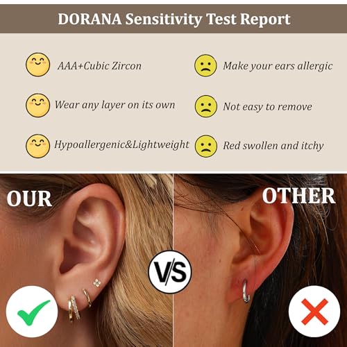 DORANA 3 Pair 925 Sterling Silver Studs Hoop Earrings Set for Women Hypoallergenic Silver Earring Stacks Small Stud Hoops Earrings Sets for Multiple Piercings Jewelry Gifts - Image 7