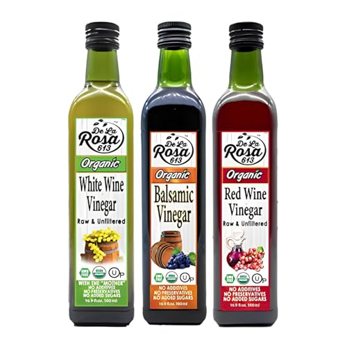 De La Rosa Organic White Wine, Red Wine & Balsamic Vinegar,