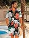 LecGee Mens Beach Hawaiian Short Sleeve Casual Shirt set Fashion Summer Hawaiian Shirt set Button Tracksuit(Orange,L)