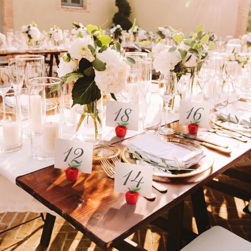 Image of Leinuosen 24 Pcs Red Apple Place Card Holders Resin Table Name Stand