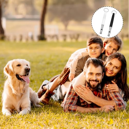 2 Stück Hundepfeife Rütter Rückruf,Hundepfeife Hochfrequenz Lautlos,Erziehungshilfen für Hunde Pfeifen,Hundepfeifen Armband,Trillerpfeife Hund,Metall Dog Whistle mit Schlüsselband(Schwarz und Weiß)