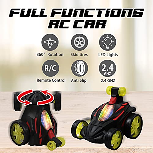 Hyw Remote Control Stunt Car For Kids,Double Sided 360° Rotation And Flip,With Led Light,Toy Christmas Birthday Gifts For Boys And Girls Aged 3-8 #TOP4