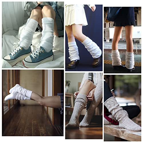 Image of Zando Slouch Socks for Women - 80s 90s Knee High Scrunch Socks Soft Long Stacked Boot Sock Warm Winter Sock Daily Wear