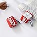 Ultra Thick Soft Silicone Case Cover for Apple AirPods 1 2 1st 2nd Generation with Keychain Coke Drink Can Shaped 3D Cartoon Cute Fun Funny Cool Unique Creative Women Teens Girls Boys Men