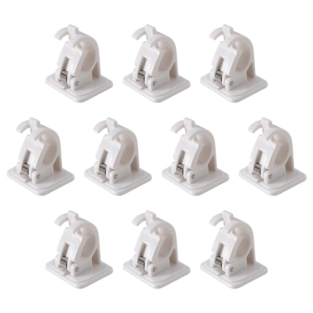 MiOYOOW 10PCS Fishing Rod Holder, Wall Mounted Fishing Pole Bracket Self-Adhesive Fishing Rod Storage Organizer for Garage, Wall, Ceiling Rod Stand