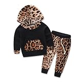 Yoyorule Baby Boys Girls Spring Sweatshirt Tops+Pants 2pcs Outfits Tracksuit (24 Months, Black)