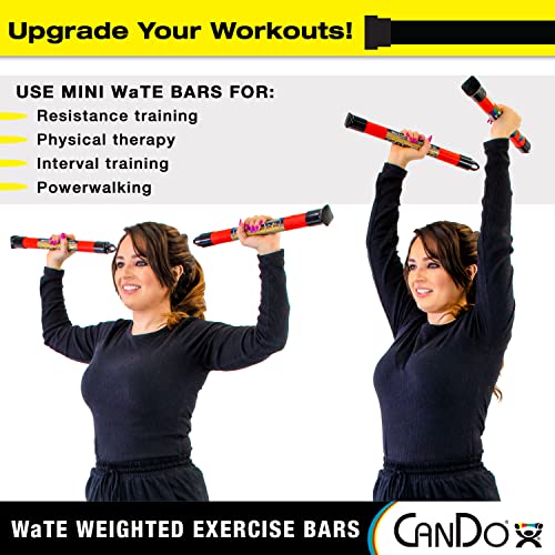 Cando 10-1651 Mini Wate Bars -2 Piece Set, 1.5Lb Red, Total Body Workout Weighted Exercise Bar For Strength Training thumb #1