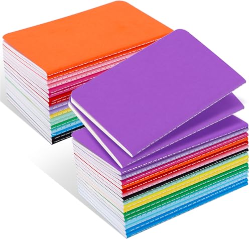 Lot de 36 petits carnets lignés de poche 12 couleurs pour notes