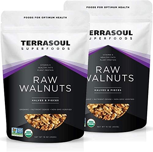 Terrasoul Superfoods Organic Raw Walnuts, 2 Lbs (2 Pack) - Chandler Variety | Fresh | Light Color