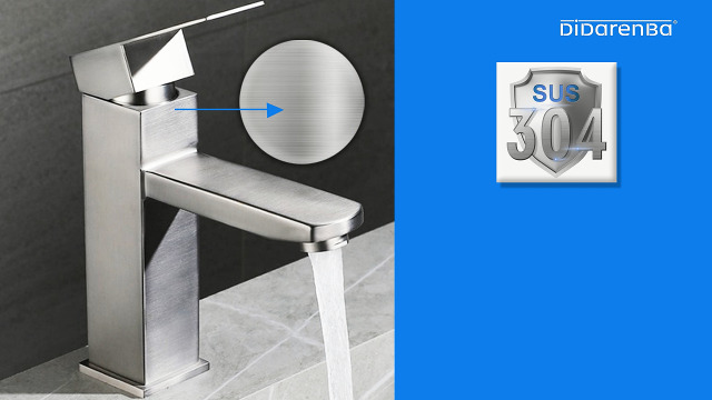 Badezimmer Waschtischarmatur – Gebürstetes Nickel, Edelstahl, Einhebel, Mit 60 Cm Zuleitung