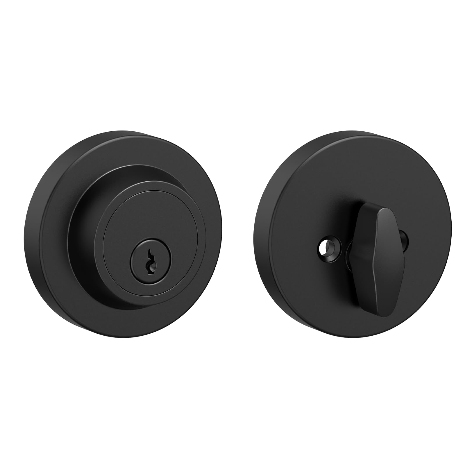 Amerdeco 1 Pack Matte Black Single Cylinder Deadbolts