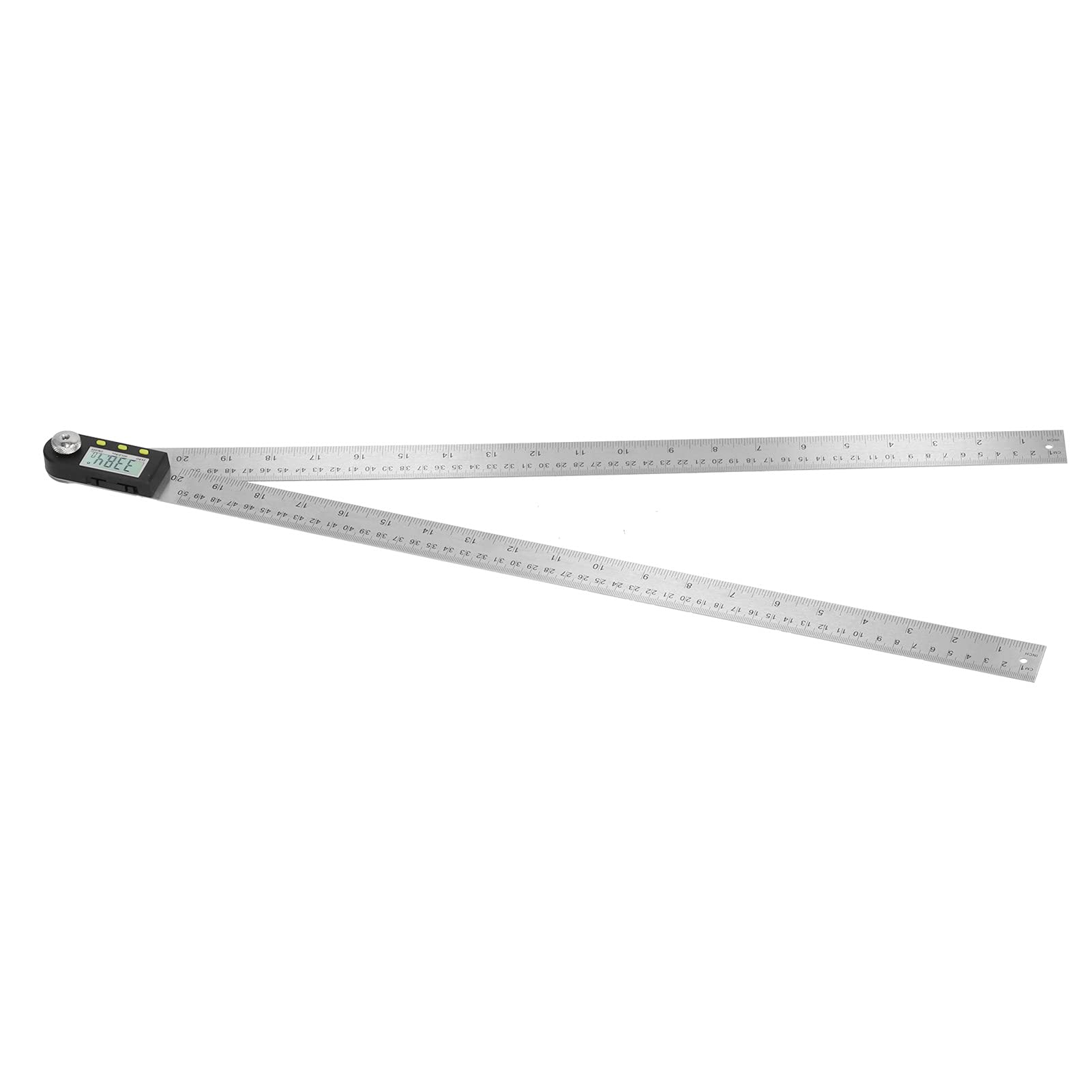 Digitales Winkelmesser-Lineal mit LCD-Display, Messwerkzeug für Holzbearbeitung und Maschinenbau, Edelstahl, 2-in-1 (0–500 mm)