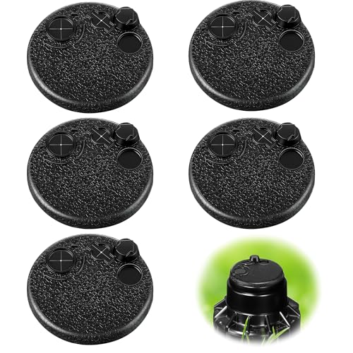 Gulfmew Paquete de 5 tapas de goma para aspersor compatibles con el rotor Hunter PGP, tapa de repuesto para sistema de riego automático de agua, cubierta de cabezal de apagado de pulverización negra