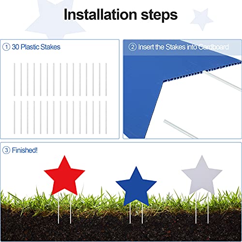 Nuanchu Independence Day Signs Patriotic Stars Yard Signs Outdoor Lawn Pathway Decorative Waterproof Corrugated Plastic Signs With Stakes For 4Th Of July (15 Pieces) #TOP1