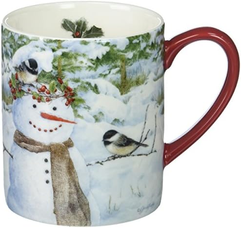 Lang Chickadee Snowman 14 oz. Mug by Jane Shasky (10995021396), 1 Count (Pack of 1), Multicolored