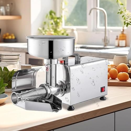 Colador de tomates eléctrico, máquina de molienda de tomates de grado comercial de 450 W para salsa de tomate, fresa y arándanos, colador de alimentos y máquina para hacer salsas de 160 kg/h