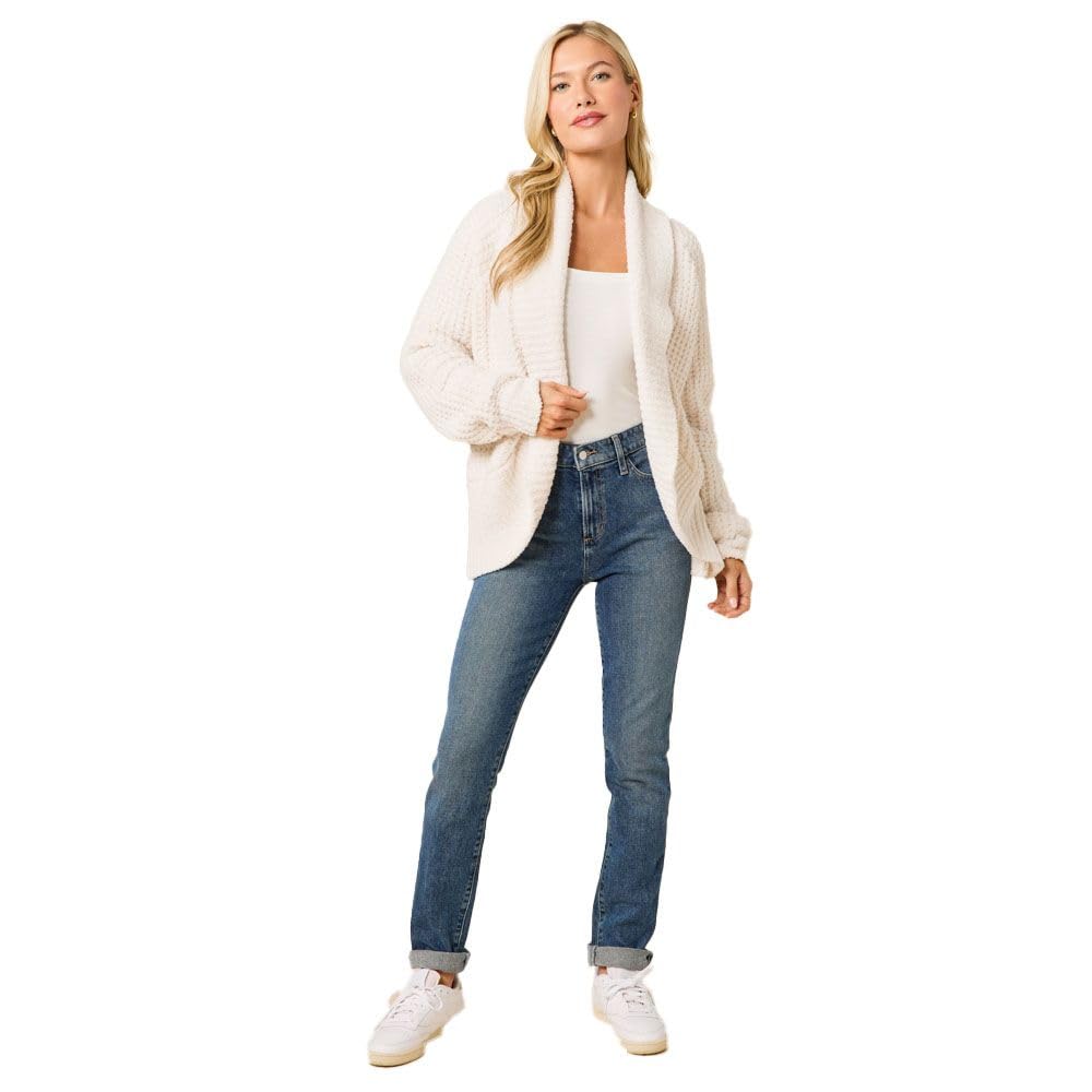 Softies Womens Waffle Marshmallow Cocoon Cardigan