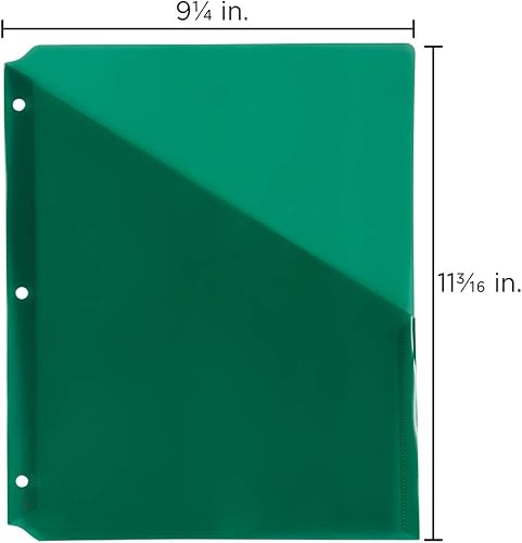 Miniatura 4 de JAM PAPER Separadores de plástico para carpetas con bolsillo, 11 316 x 9 14, color verde, paquete de 6
