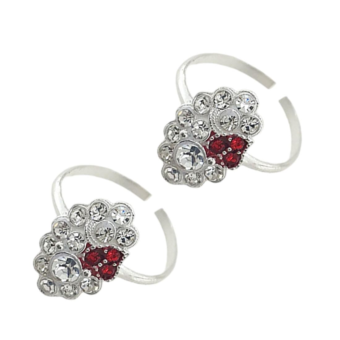 sahiba gems Pure Silver/Chandi Rich Look Antique Toe Rings/Chutki with Zircon Stone Cz For Women ~ Pack in 2 Pieces-picture-38