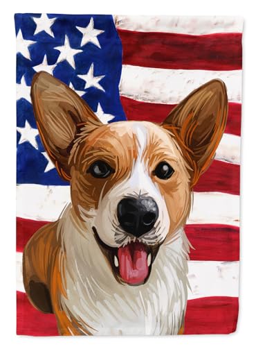 Welsh Corgi American Flag superbe drapeau de maison en toile canvas dense
