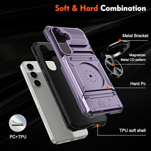 Coque Samsung Galaxy A55 5G violette avec support béquille intégré - 3
