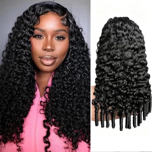 Image of XSY Burmese Curly Half Wig Human Hair 24 Inch 180% Density Natural Color