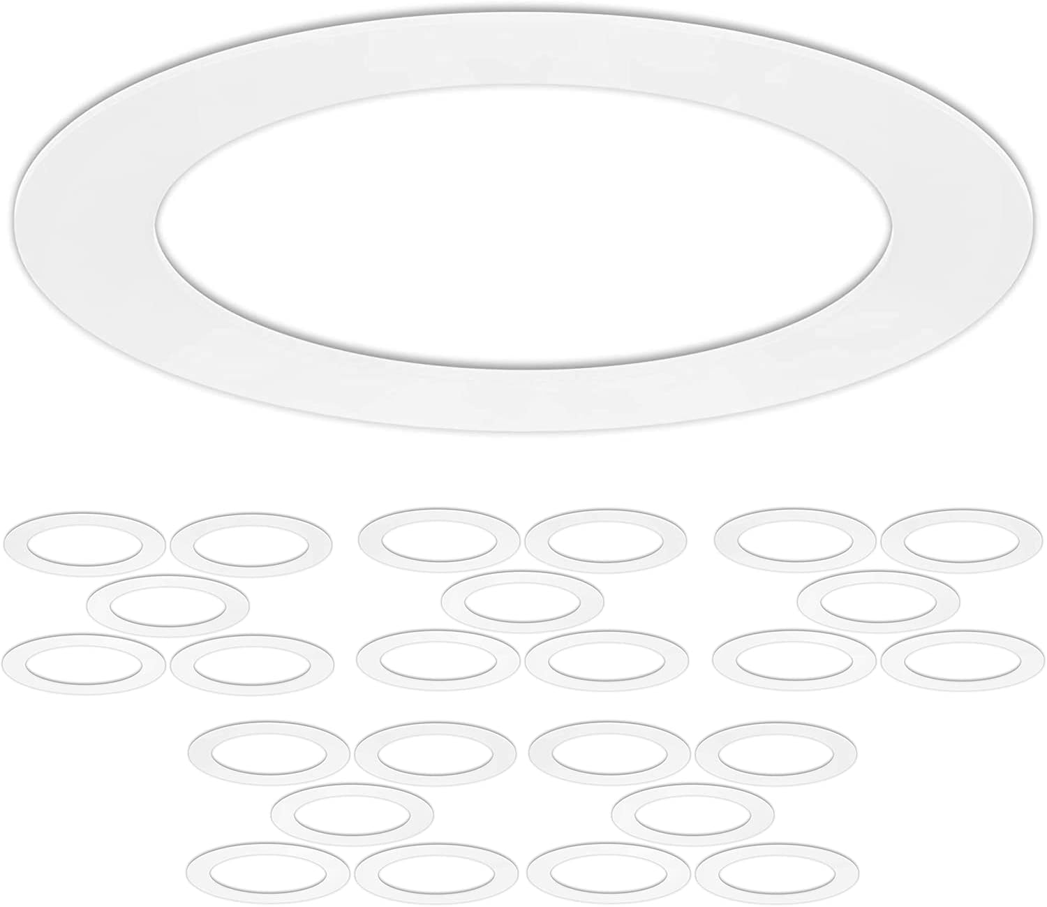 25 Pack Gloss White Goof Trim Ring for 6" Inch Recessed Can Lighting