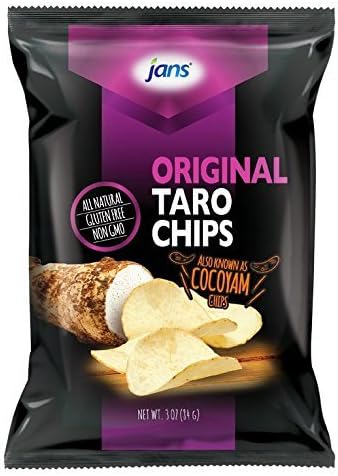 Jans Roots Original Taro Chips | Experience the Crunch: All Natural Ingredients, Gluten Free, Non-GMO, Delicious, and Irresistibly Crunchy | (Pack of 1) 3 OZ