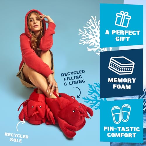 Coddies Lobster Slippers | Plush Animal Slippers, Memory Foam Soles, Funny Fish Slippers, Novelty Gift for Men, Women & Kids4