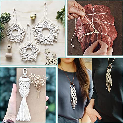 KINGLAKE 100m Beige Cotton String, 2mm Butchers Kitchen String Bakers Twine for Cooking Meat, Crafts, Gift Wrapping, Gardening - Image 3