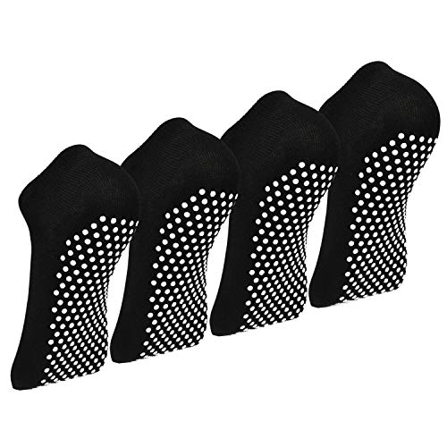 HYCLES Yoga Socken Anti-Rutsch Socken - 4 Paar Pilate Trampolin Ballett...