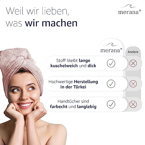 Merana Oslo Handtuch Set | schnelltrocknend, weich & fusselfrei | Frottier Luxus Qualität | 100% Baumwolle Frottee | Oeko-TEX | 590 GSM… – Ansicht 6