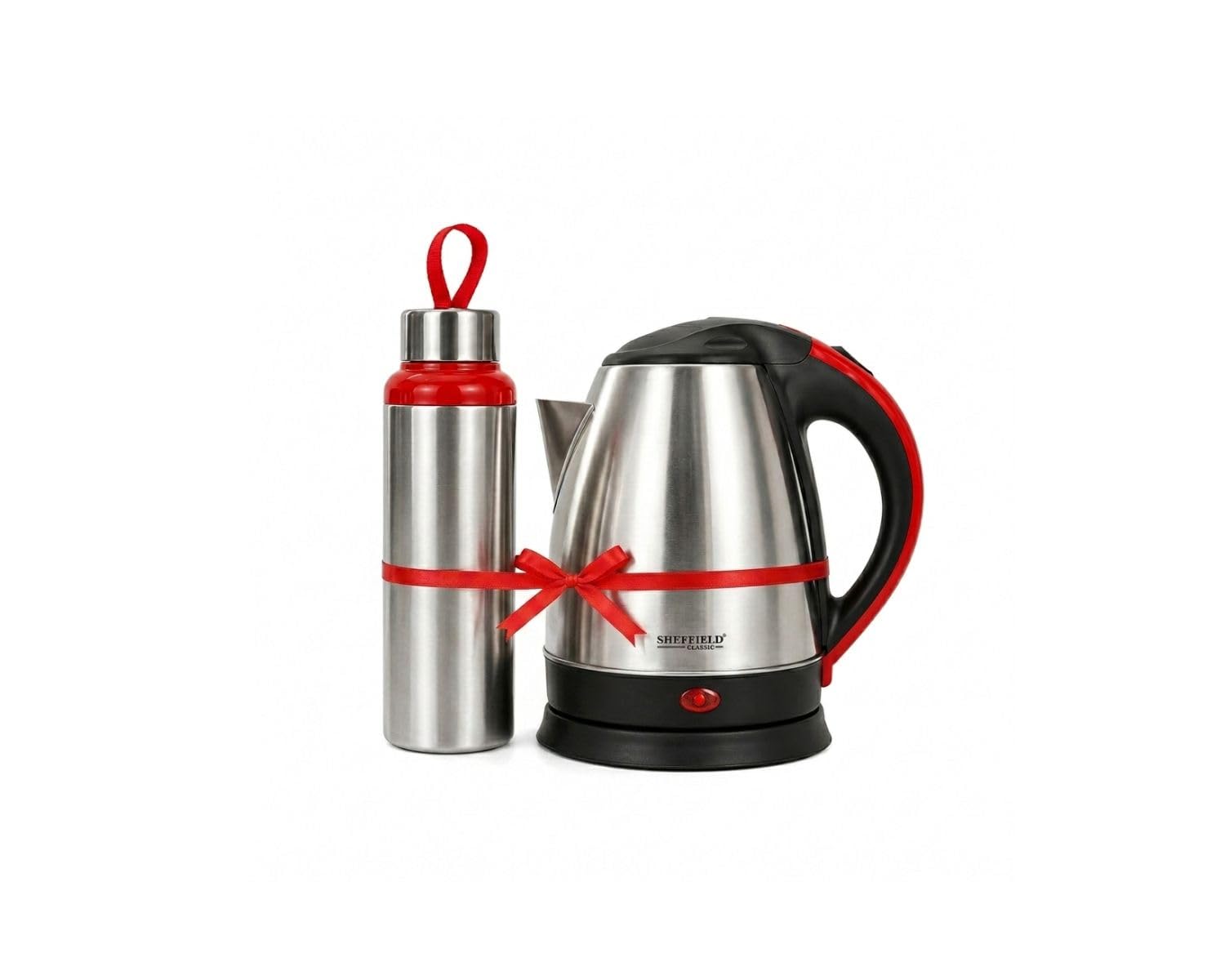 Sheffield Classic Electric Kettle 1500W 1.5L with SS Water Bottle 500ml Combo | Fast Boiling, Auto Shut-Off, Durable Steel Body | Tea, Coffee, Travel & Office Use-image-45