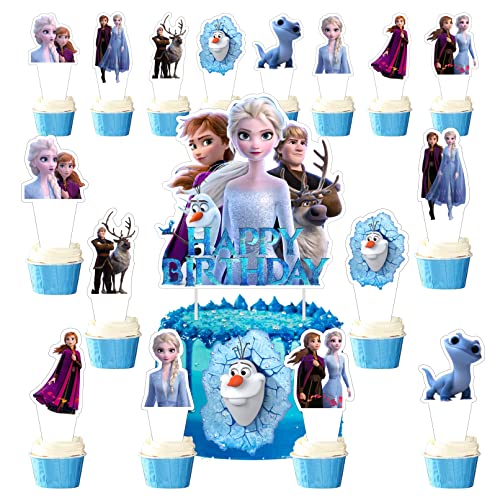 25Pcs Frozen Princess Cupcake Toppers Cake Decorations,Frozen Princess Birthday Party Supplies Decorations (Frozen 25Pcs) #TOP5